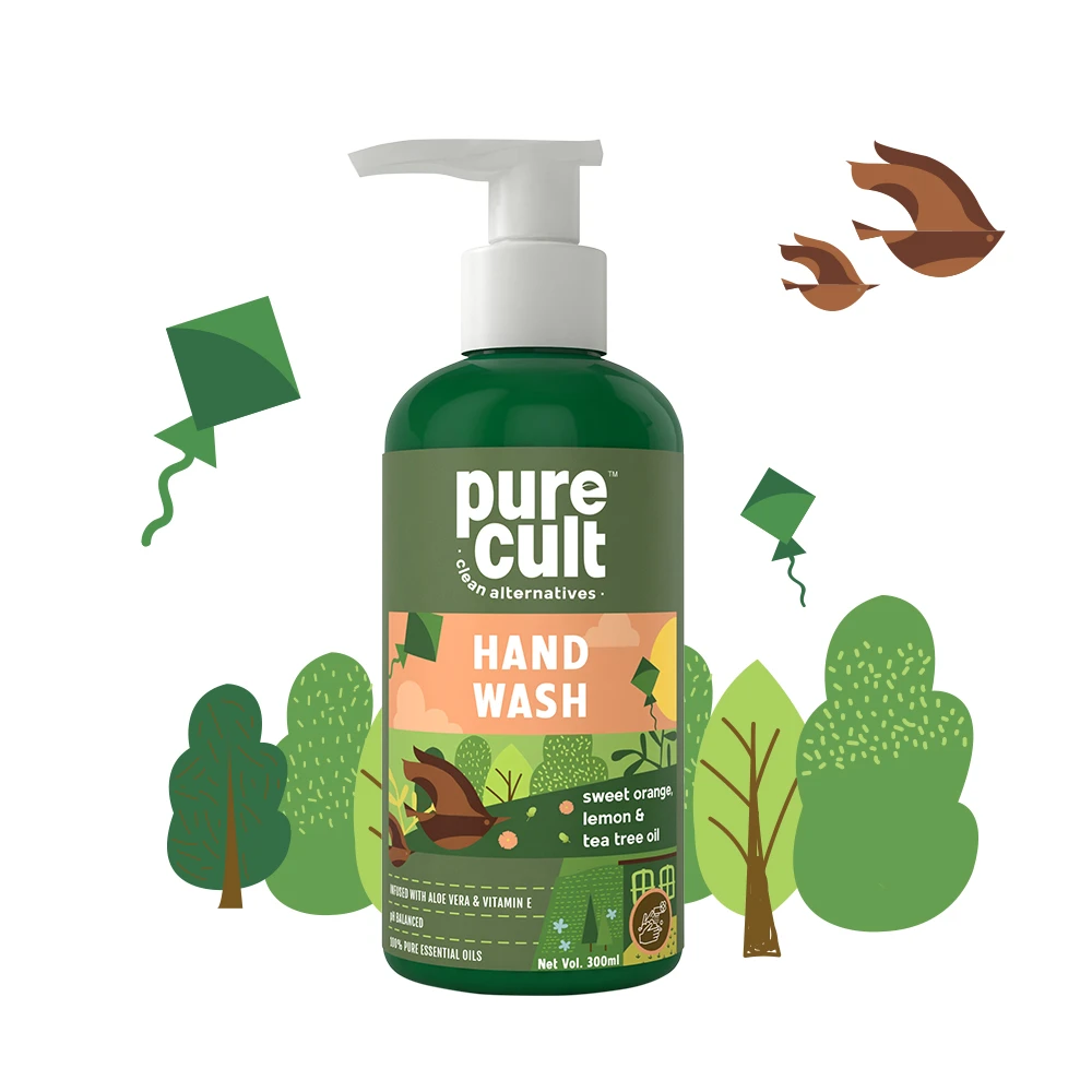 PureCult® Eco-Friendly Handwash With Sweet Orange, Lemon & Tea Tree Essential Oil – 300ml