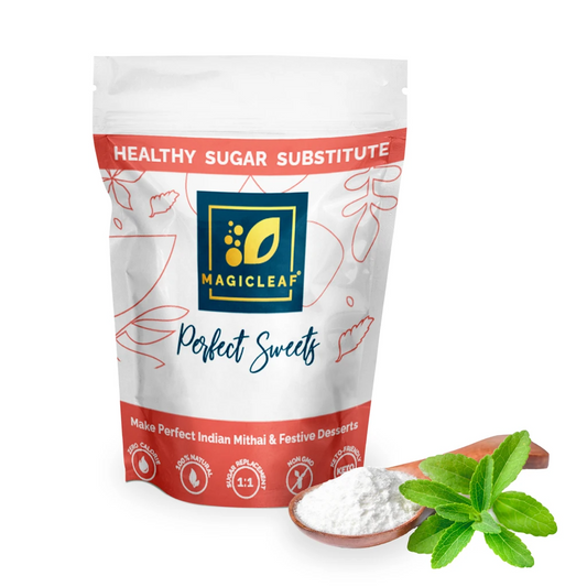 Magicleaf Perfect Sweets - Healthy Sugar Substitute for Making Indian Sweets & Desserts | Zero Calories Zero GI, Zero Net Carbs (400 Gms)