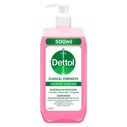 Dettol Clinical Strength Antiseptic Hand Rub Bottle, 500 Ml