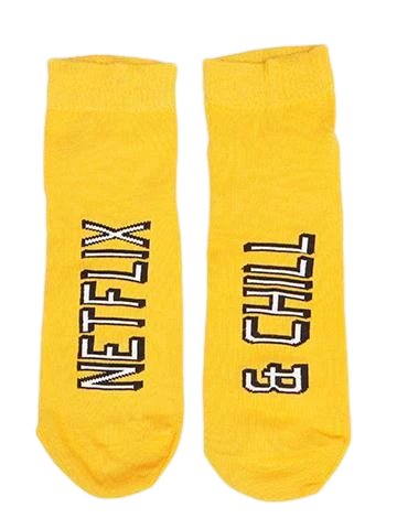 NETFLIX & CHILL YELLOW SOCKS